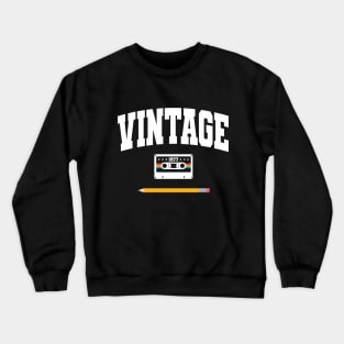 Vintage 1977 Cassette and Pencil Crewneck Sweatshirt
